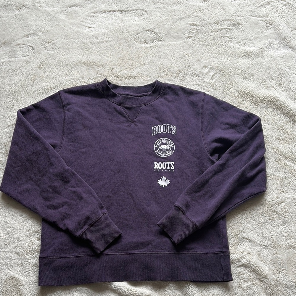 Roots Purple Crewneck Sweatshirt – Size S | Canadian Heritage | Cozy Casual | - Picture 2 of 8